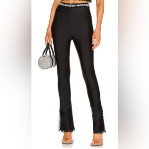 Alexander Wang Black Lace Trim Leggings